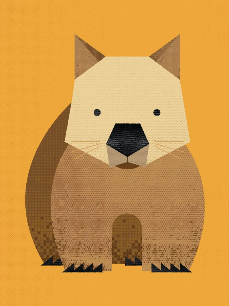 Whimsy Wombat alu dibond de The Printed Sparrow