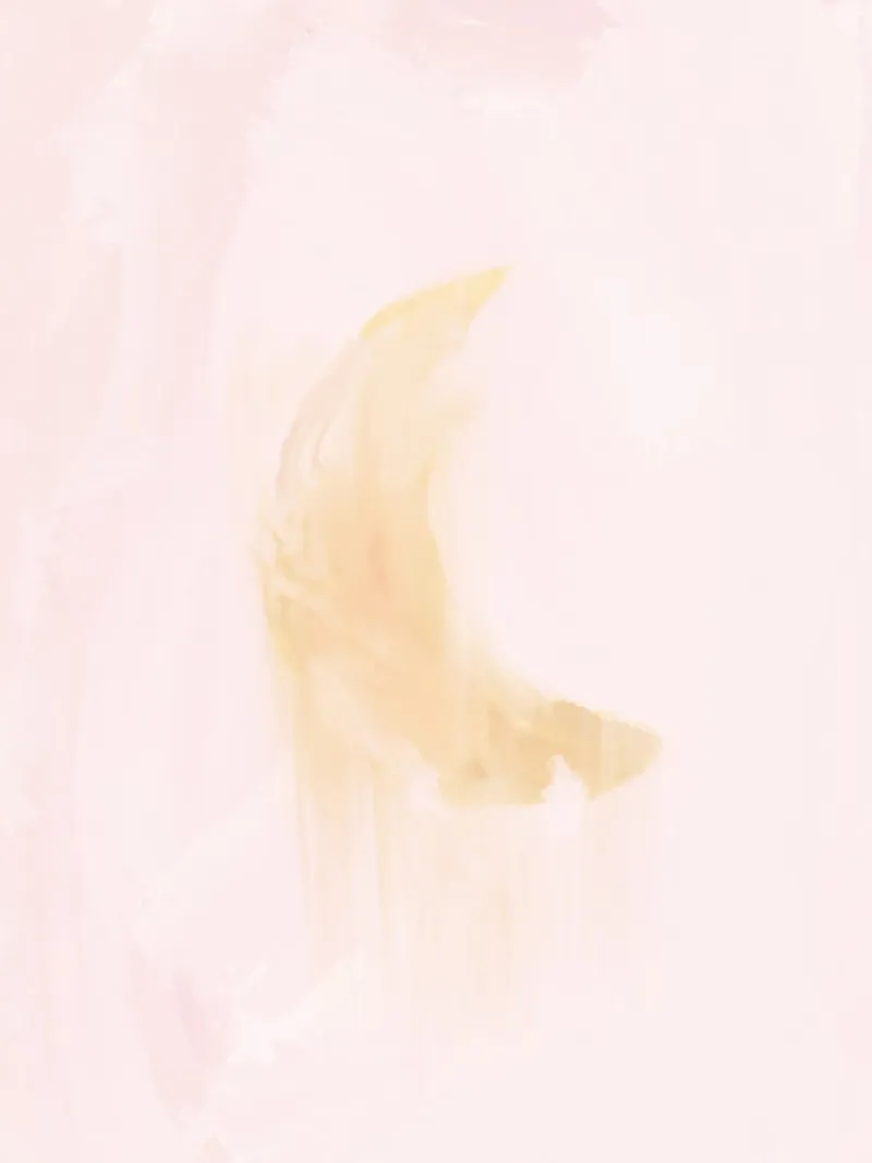 Boho pastel Pink and yellow abstract dreamy crescent moon hahnemühle by This Wild Soul - Illustration