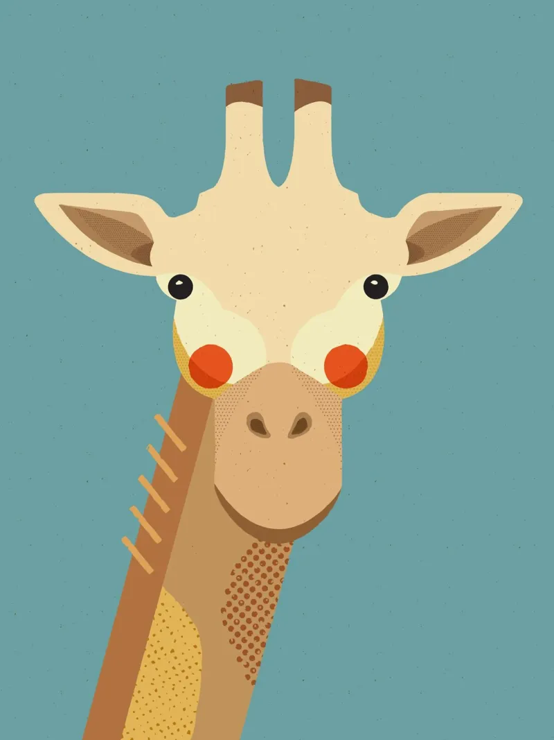 Giraffa, ritratto animale pellicola backlit da The Printed Sparrow