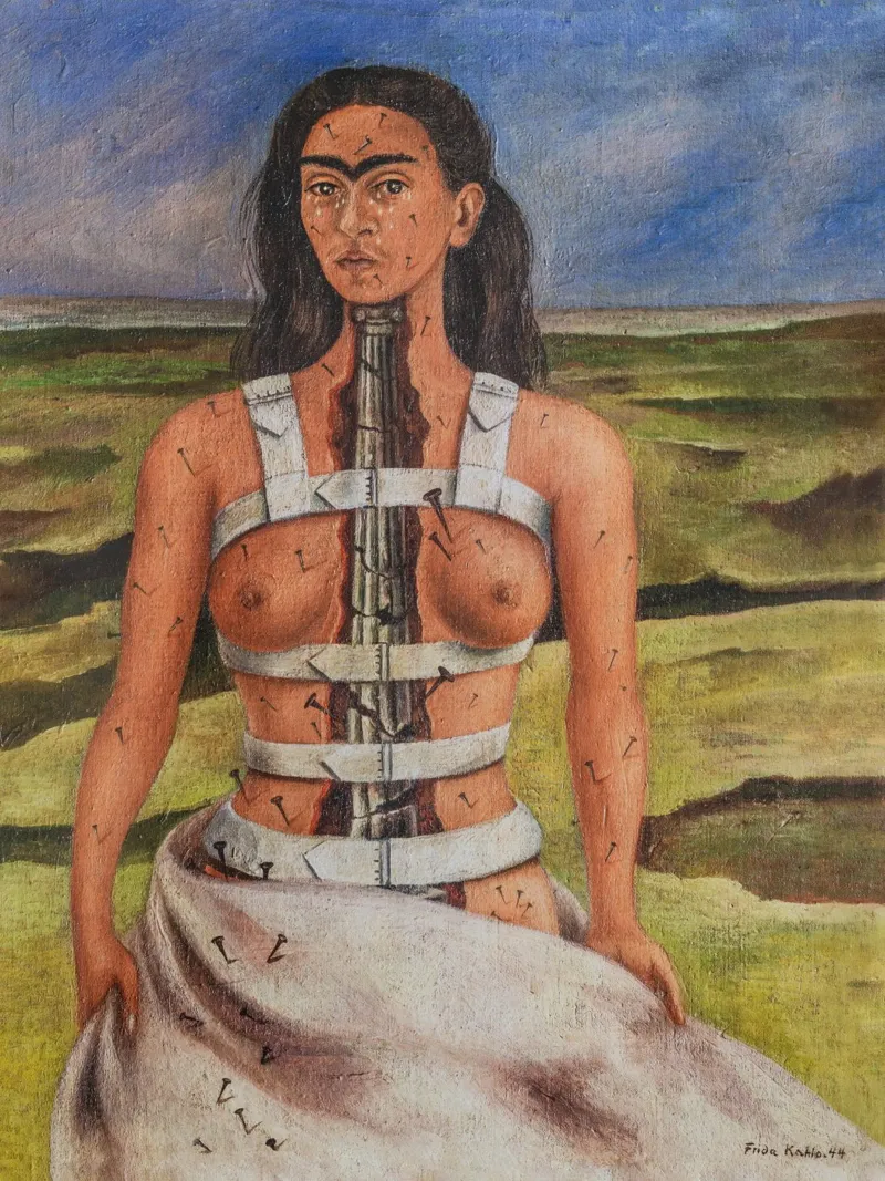 Frida Kahlo, colonna spezzata poster con telaio in alluminio da Carinaprint