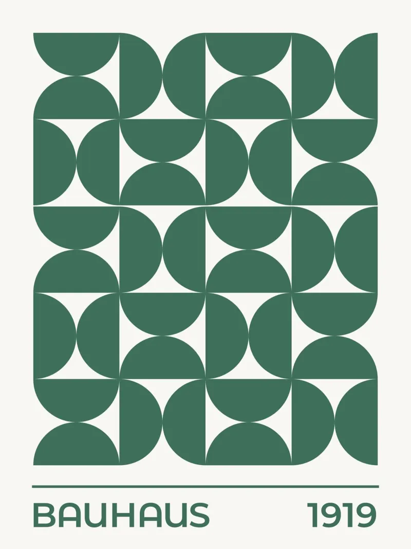 Modello Mostra Bauhaus 1919 (tonalità verde) carta hahnemühle da Paigaam Studio