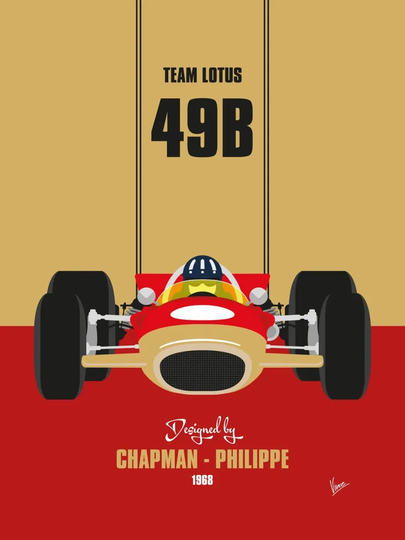 1968 Lotus 49B pellicola backlit da Formula Art