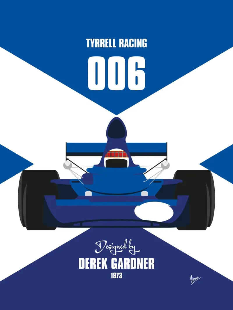 1973 Tyrrell 006 pellicola backlit da Formula Art