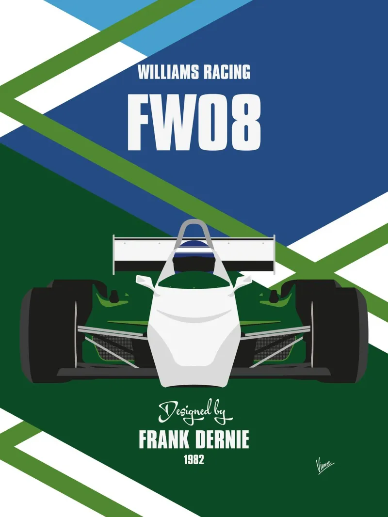 1982 Williams FW08 pellicola backlit da Formula Art