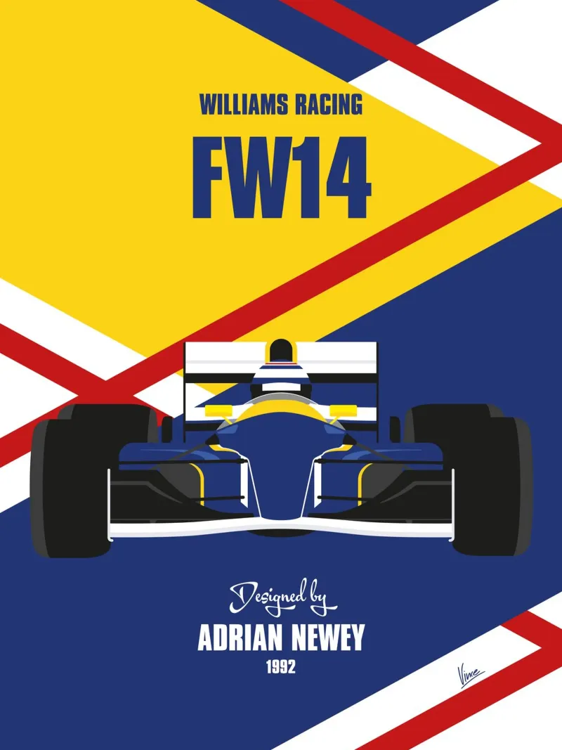 1992 Williams FW14 pellicola backlit da Formula Art