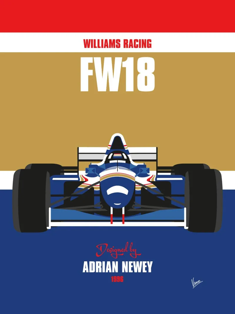 1996 Williams FW18 pellicola backlit da Formula Art