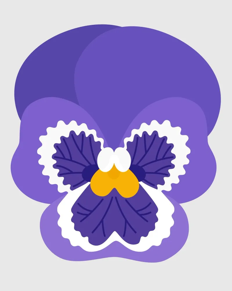 Viooltje canvas met Baklijst van Lidia Blomgren