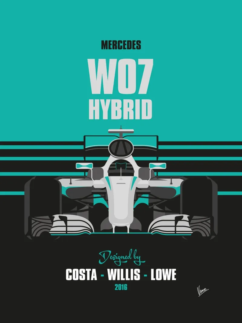 2016 Mercedes F1 W07 pellicola backlit da Formula Art