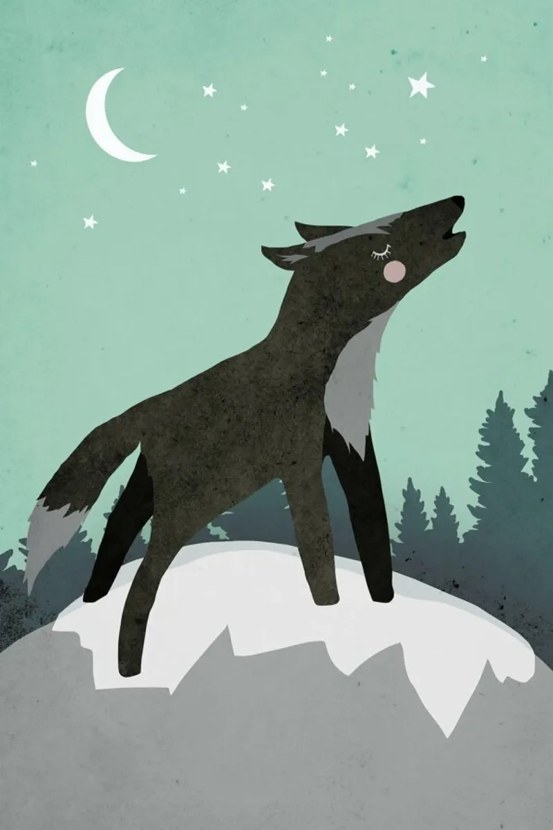 Howling Wolf carta hahnemühle da treechild