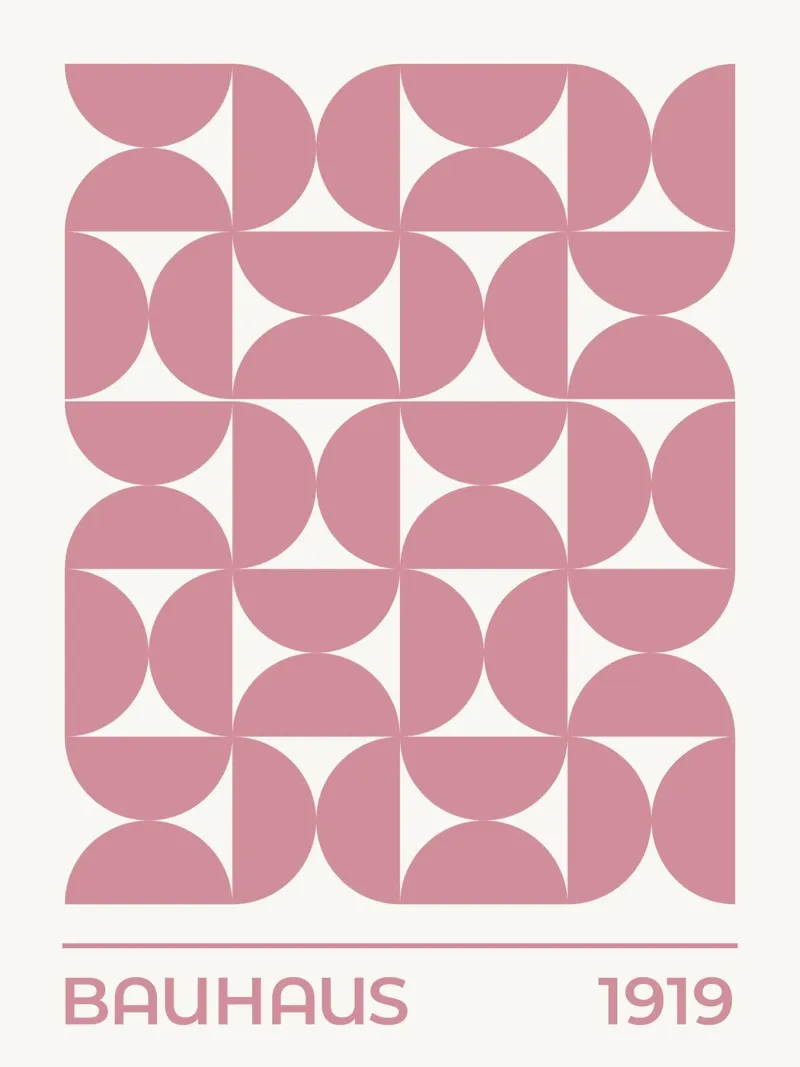 Modello Mostra Bauhaus 1919 (tonalità rosa) carta hahnemühle da Paigaam Studio