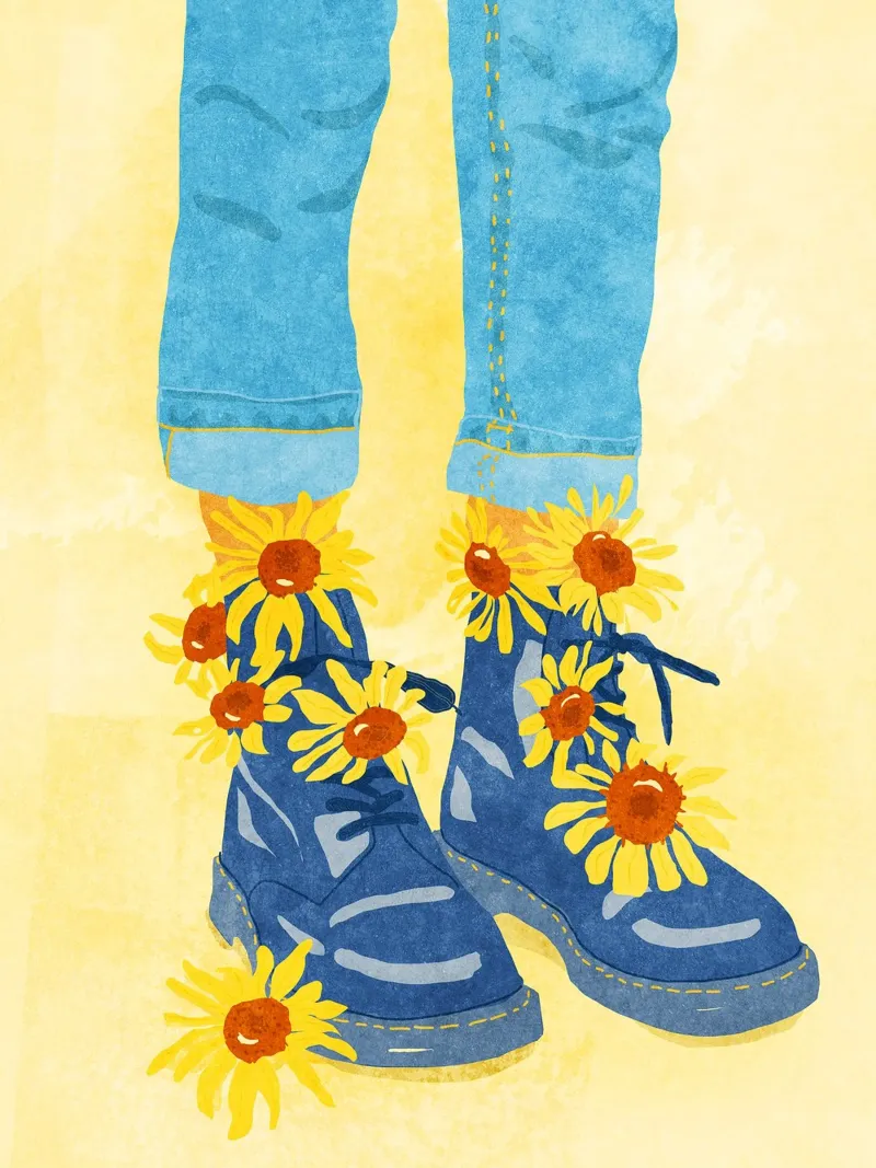 Sunflower Walk pellicola backlit da Illustration Raissa Oltmanns