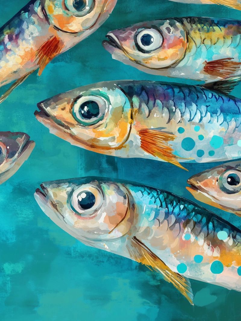 Bunte Sardinen Poster von Spice & Style