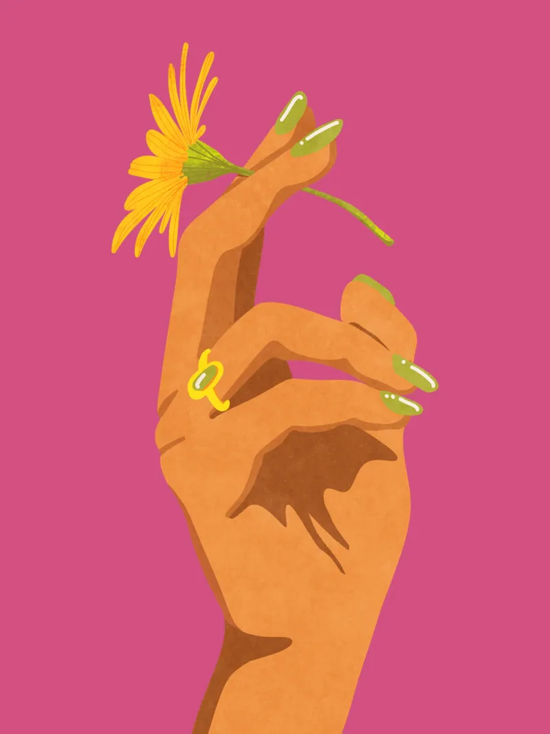 Smoking flowers - stay weird poster con telaio in alluminio da Illustration Raissa Oltmanns