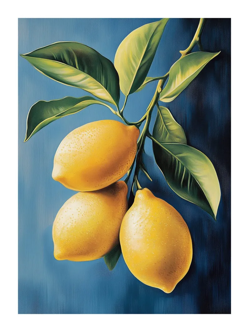 Lemons on branch canvas by Spice & Style