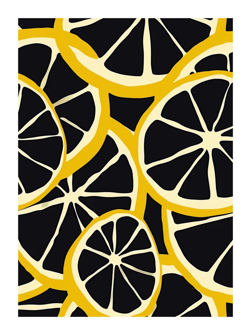 Fette di limone stilizzate poster da Spice & Style