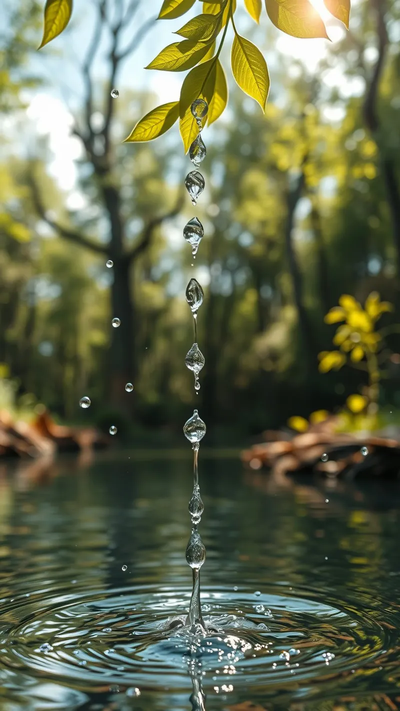 Water Dropping from a Leafs in forest canvas by DesignDoodle