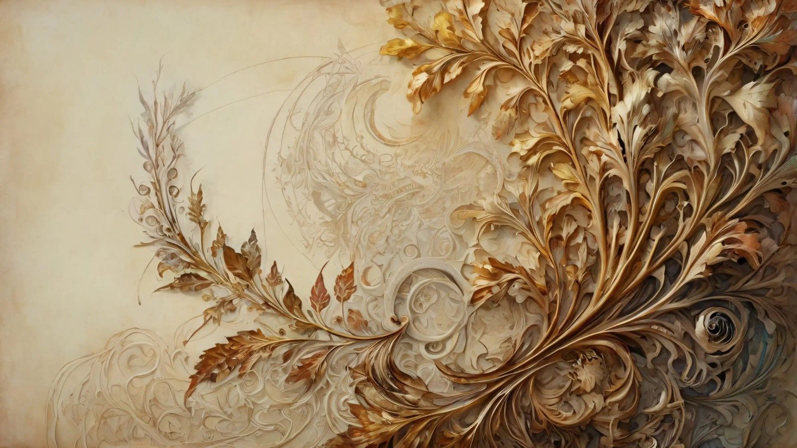 Intricato disegno di fogliame autunnale con motivi vorticosi poster da DesignDoodle