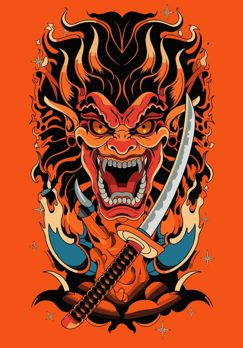 katana japanese canvas by ramosashop