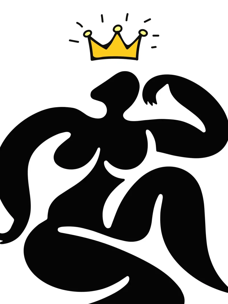 Pose with crown poster con telaio in legno da edsonramosart