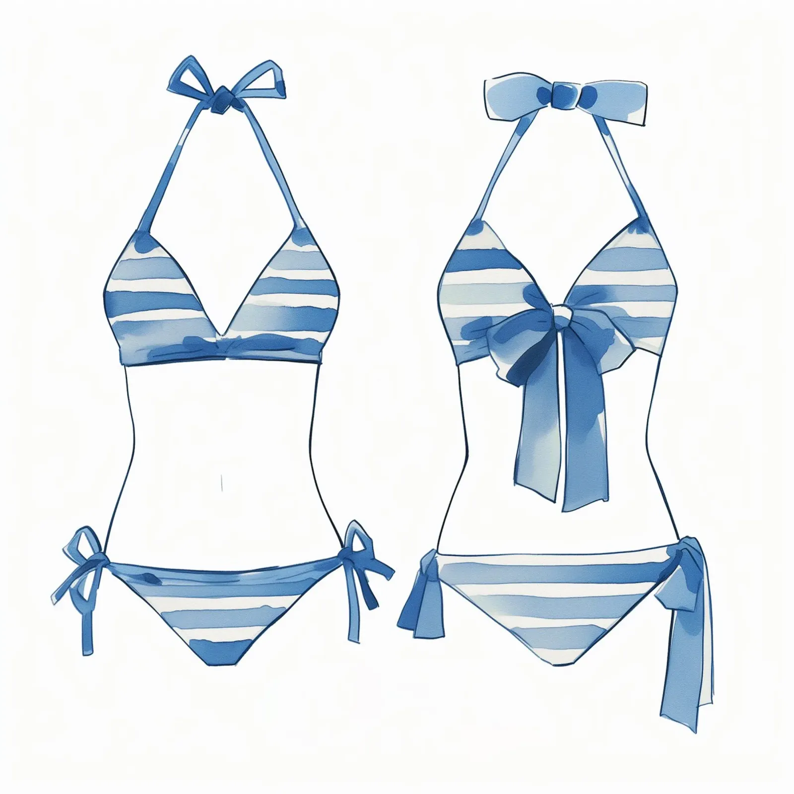 bikini a righe blu pellicola backlit da Carinaprint