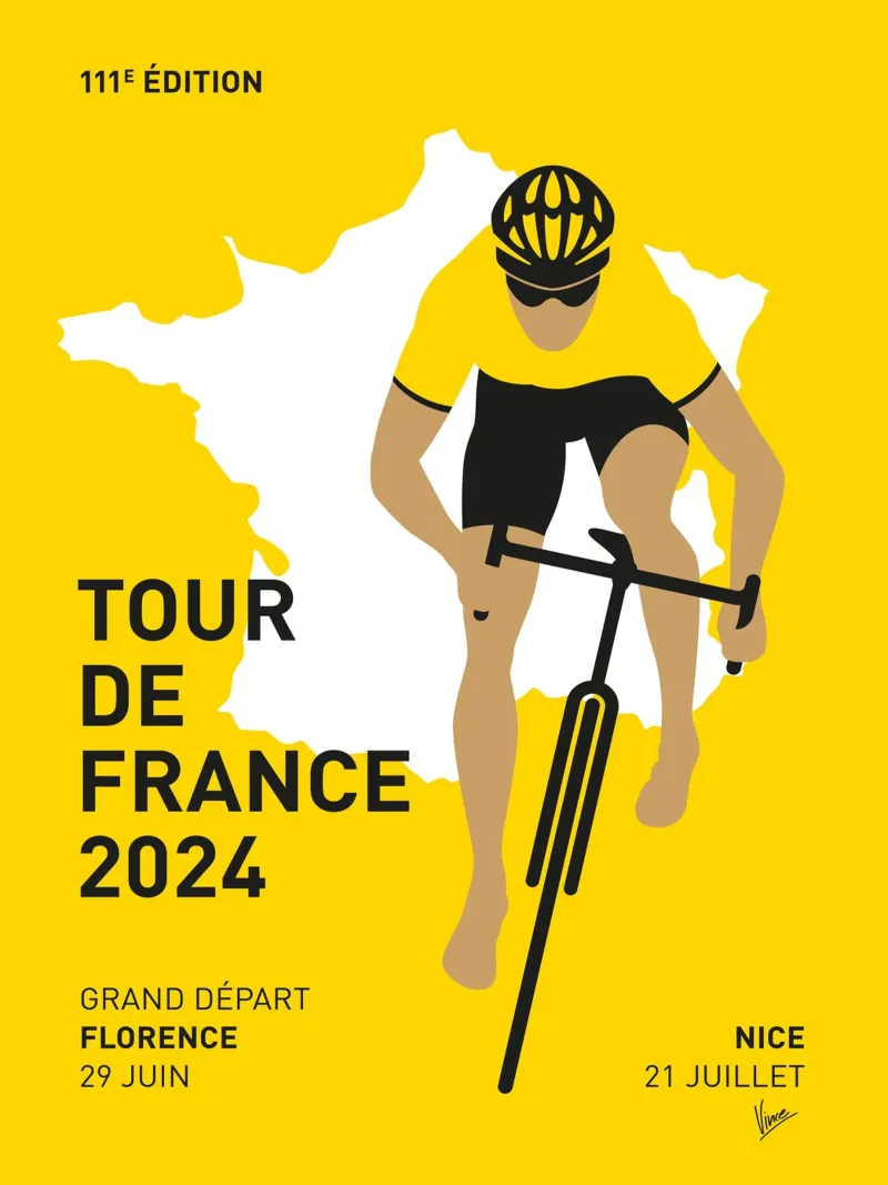 TOUR DE FRANCE POSTER 2024 poster da Cycling Art
