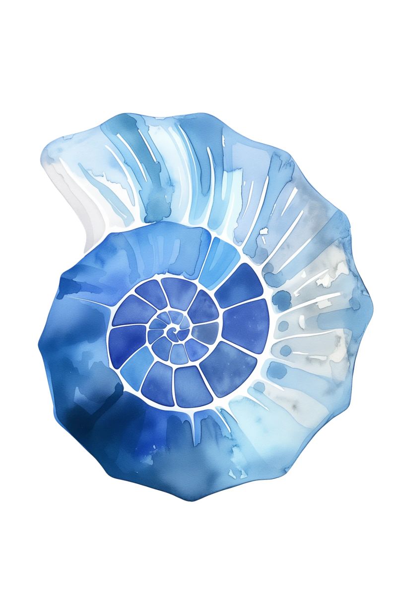 Soft nautilus shell pattern canvas by Carinaprint