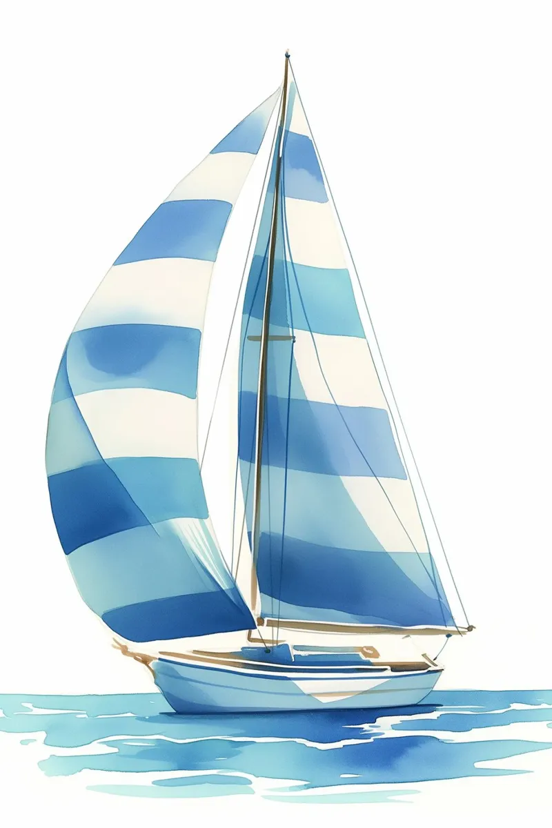 Barca a vela a strisce blu pellicola backlit da Carinaprint