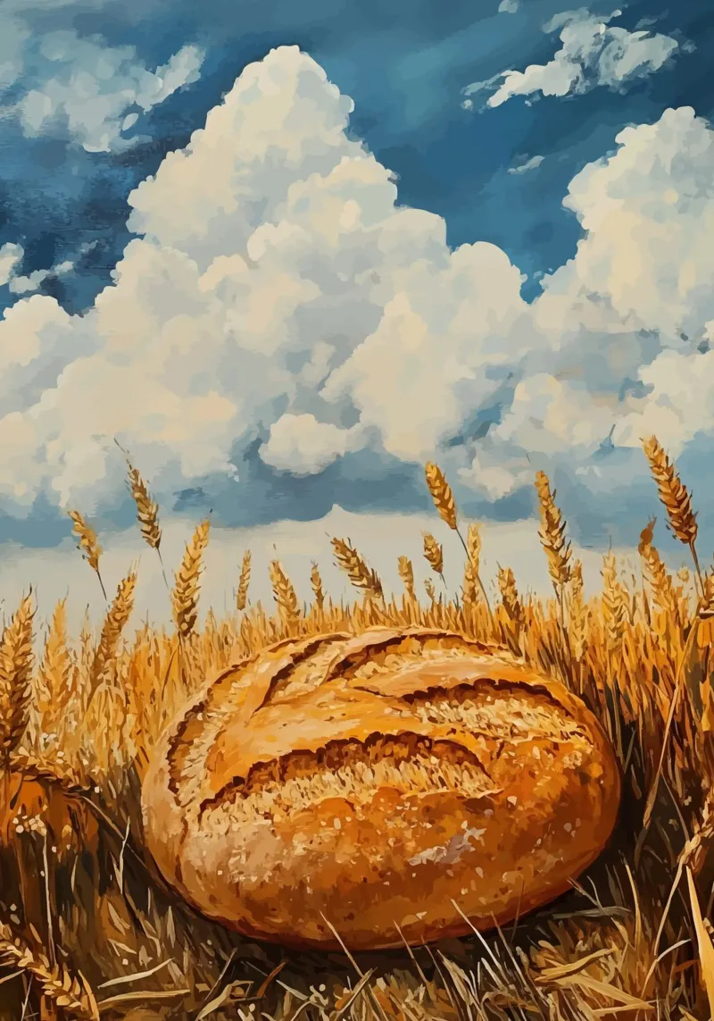 Brot & Weizen – Ländliche Erntekunst Hahnemühle von pixelbull - medieval art and more