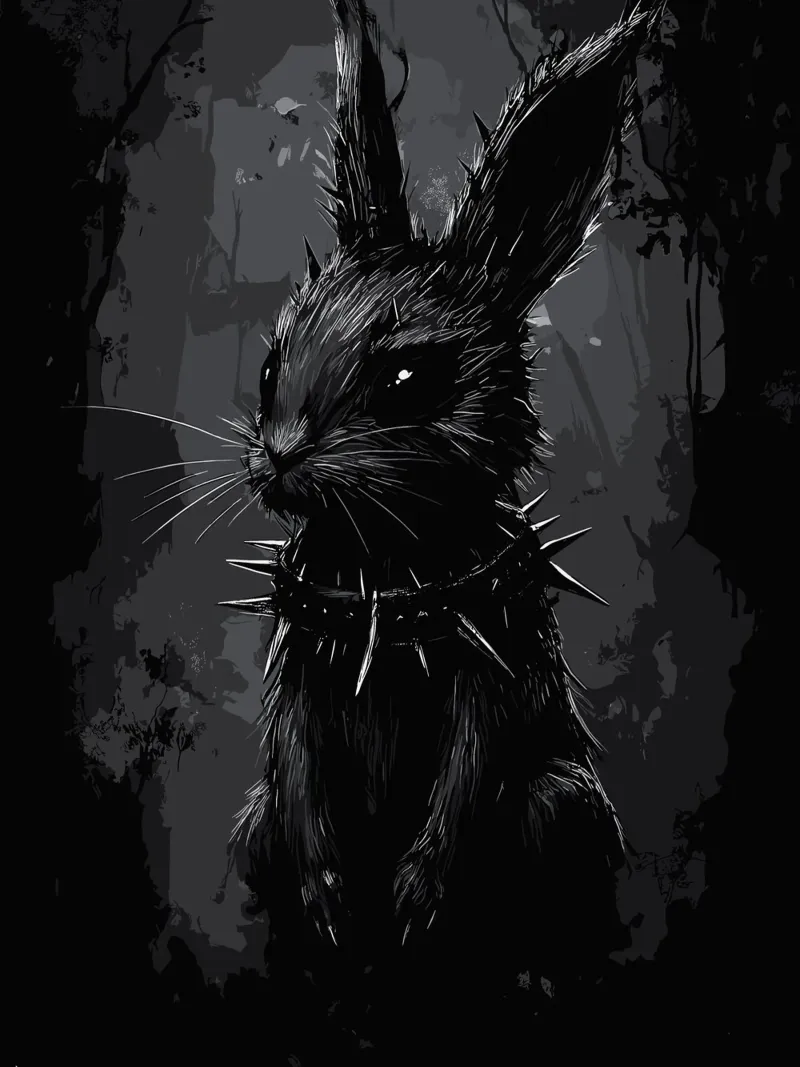 Coniglietto gotico - Eleganza dark nella foresta pellicola backlit da pixelbull - medieval art and more