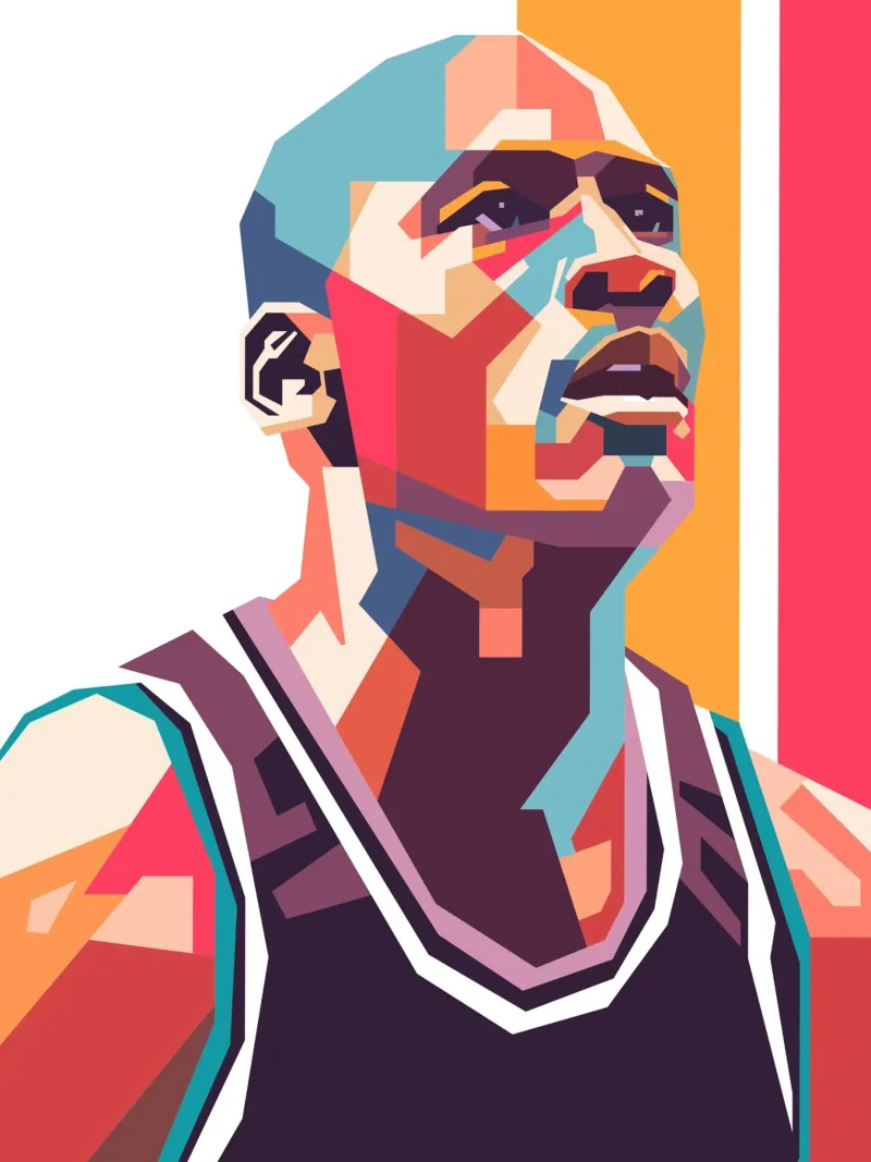 Ritratto pop art di Michael Jordan pellicola backlit da Hantamrata