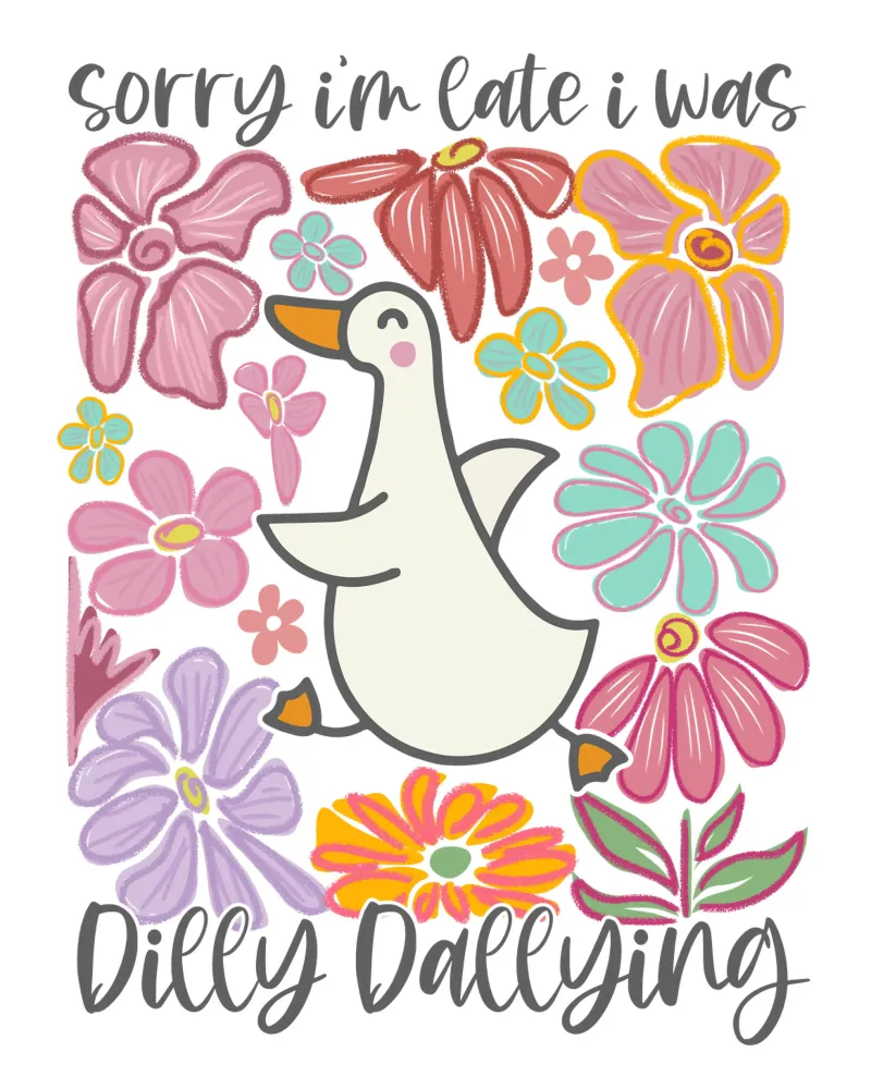 Douceur d'oie Print Fleurs Mental Health Cozy Time poster avec cadre en aluminium de Wunderbarwir