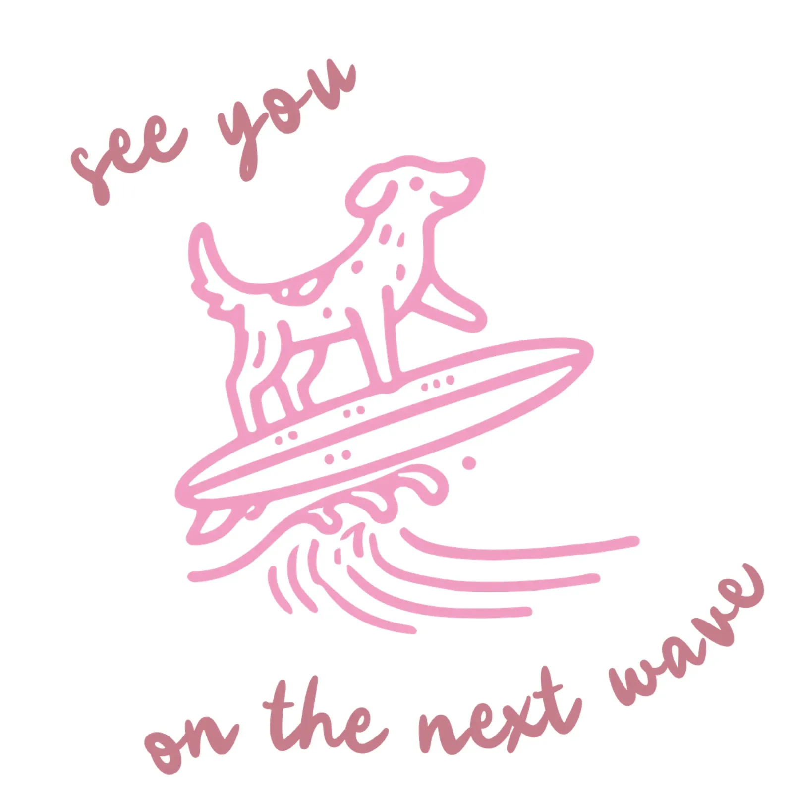 Süßes Sommer Design - See you on the next wave Hund Surfen poster with aluminum frame by Wunderbarwir