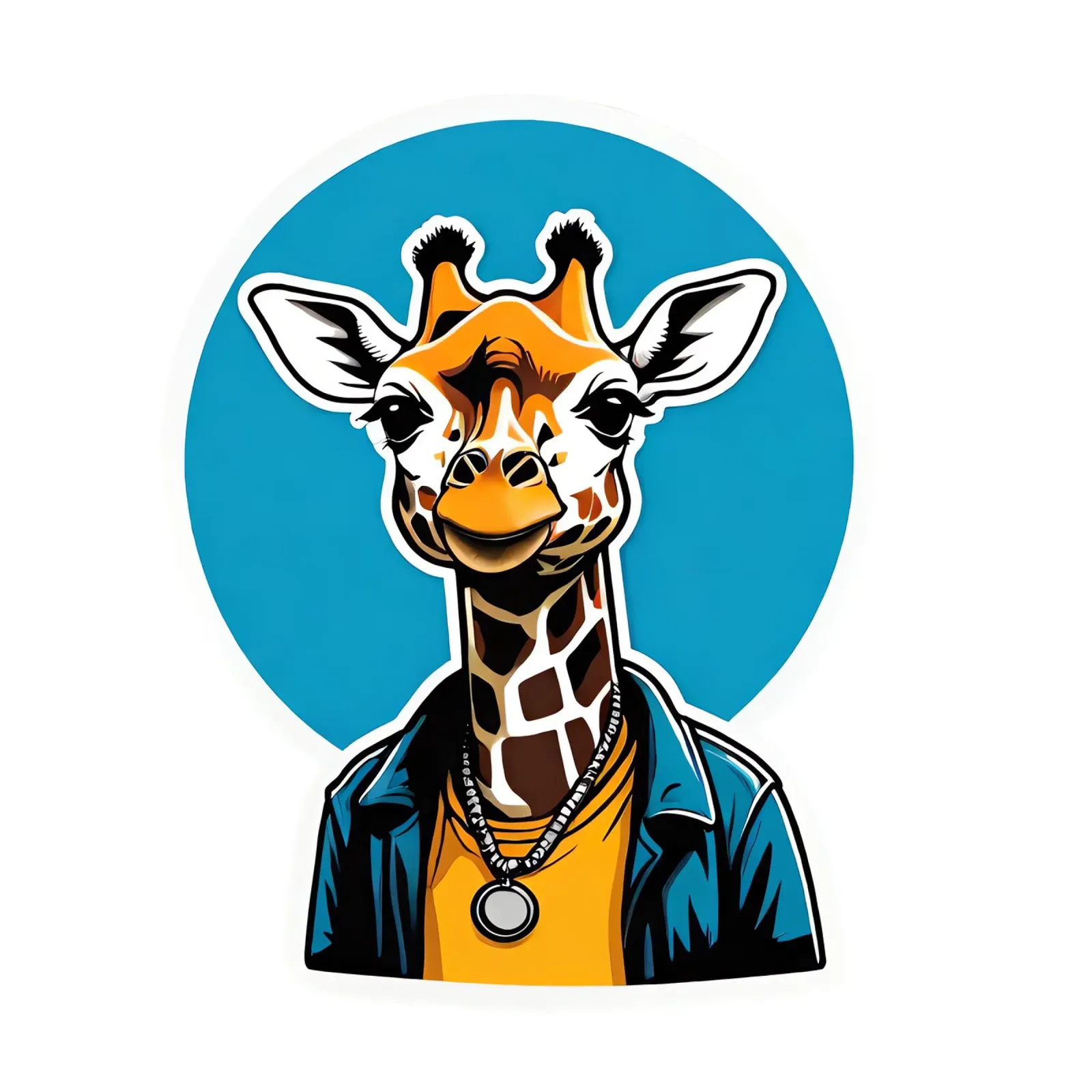Giraffe, motif 2 canvas with Floater frame by ZAMART - PopArt