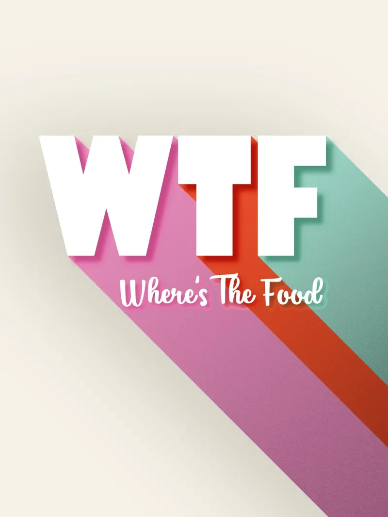 WTF Where's The Food - Divertente tipografia da parete tela con Cornice a cassetta da showmemars