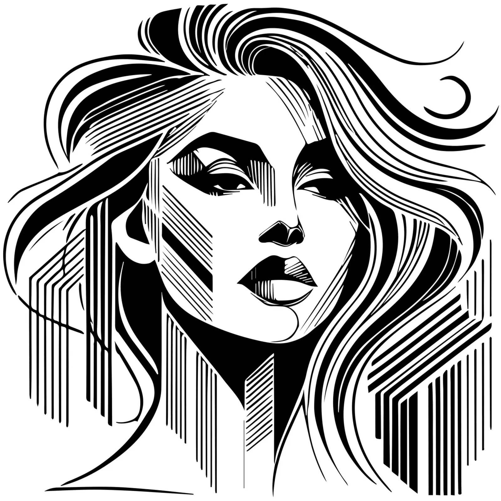 Bianco e nero arte design donna simmetria estetica pellicola backlit da Mohs