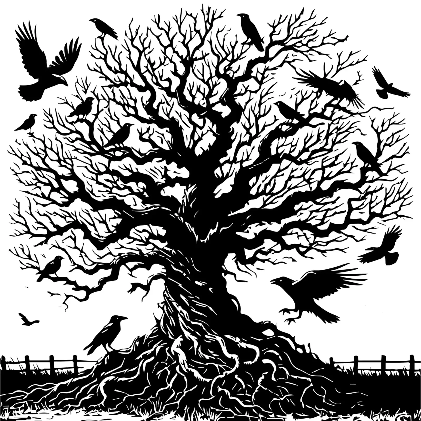 L'albero dei corvi carta hahnemühle da Mohs