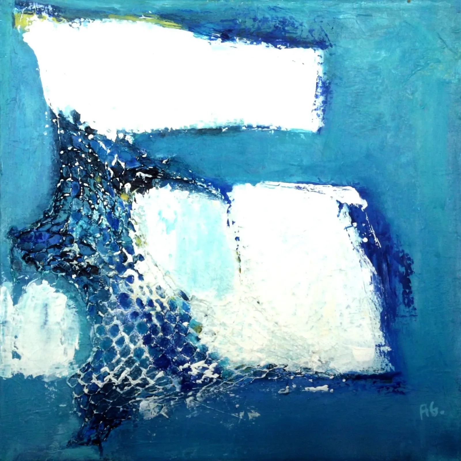 Blaue Impressionen 5 carta hahnemühle da Anita Gewald