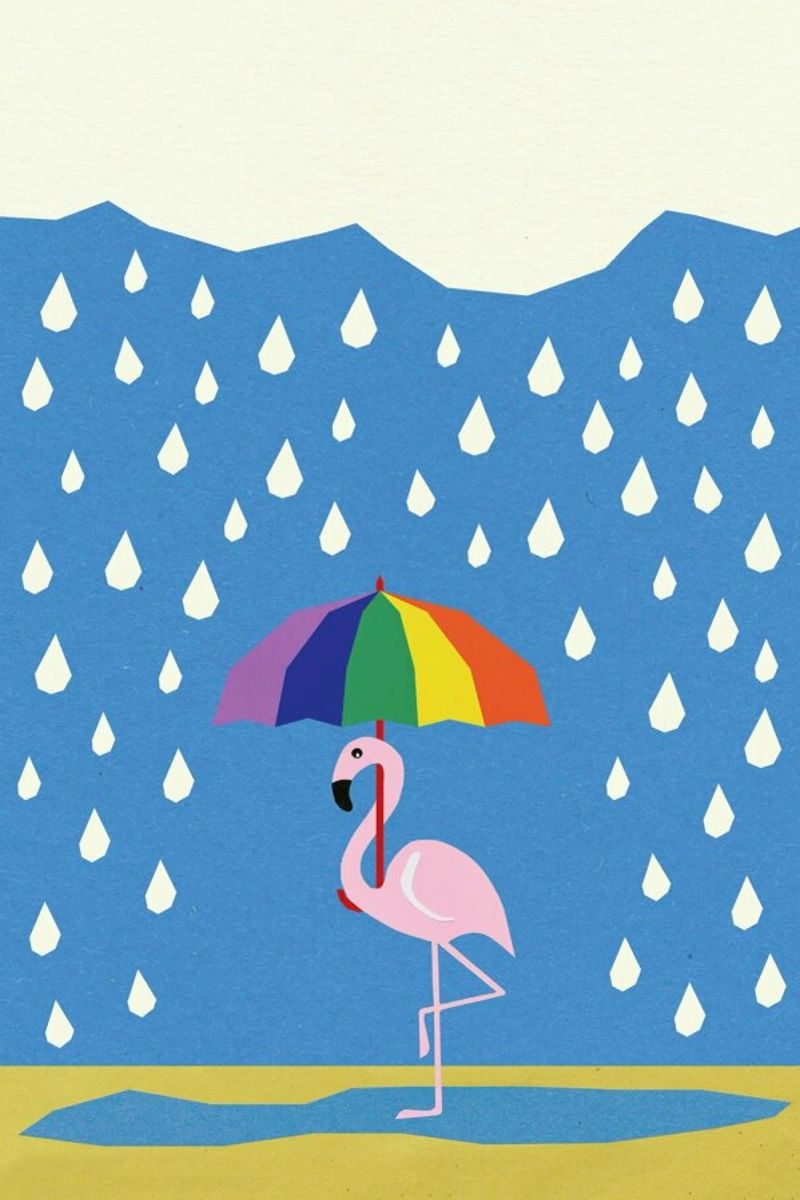 Flamingo de Umbrella Poster von Rosi Feist