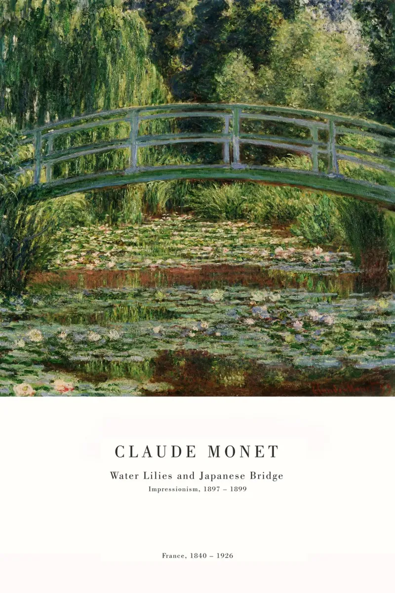Claude Monet - Ponte giapponese su uno stagno di ninfee pellicola backlit da Old Masters
