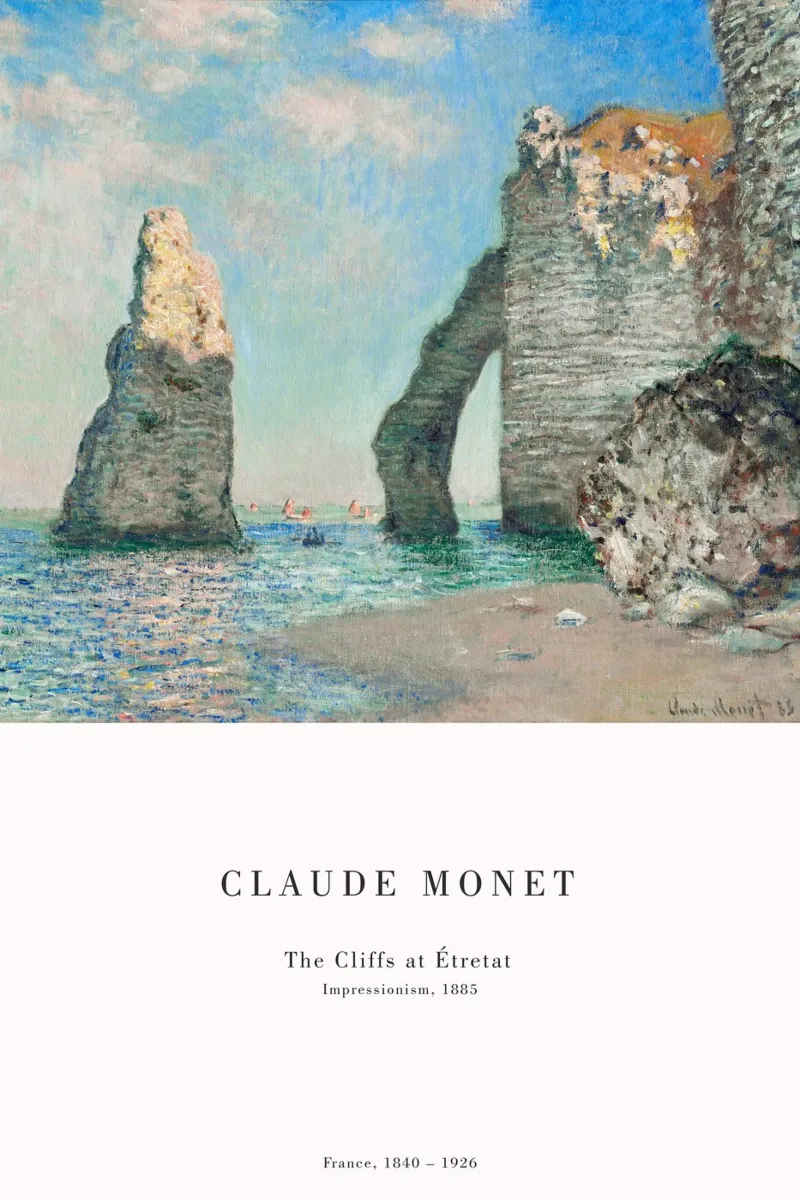 Claude Monet - Scogliere di Étretat pellicola backlit da Old Masters