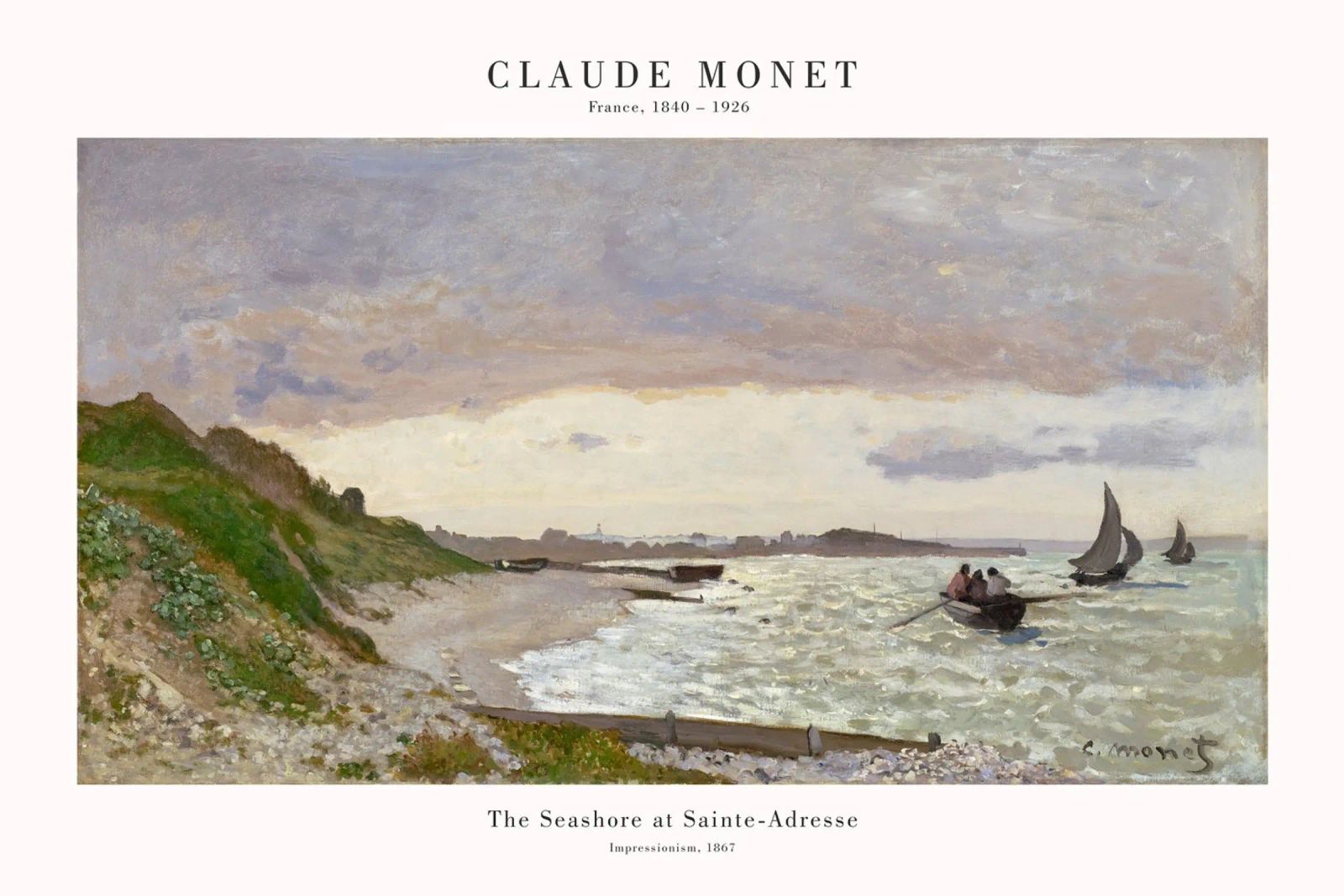Claude Monet - Das Meeresufer von Sainte Adresse Poster von Old Masters