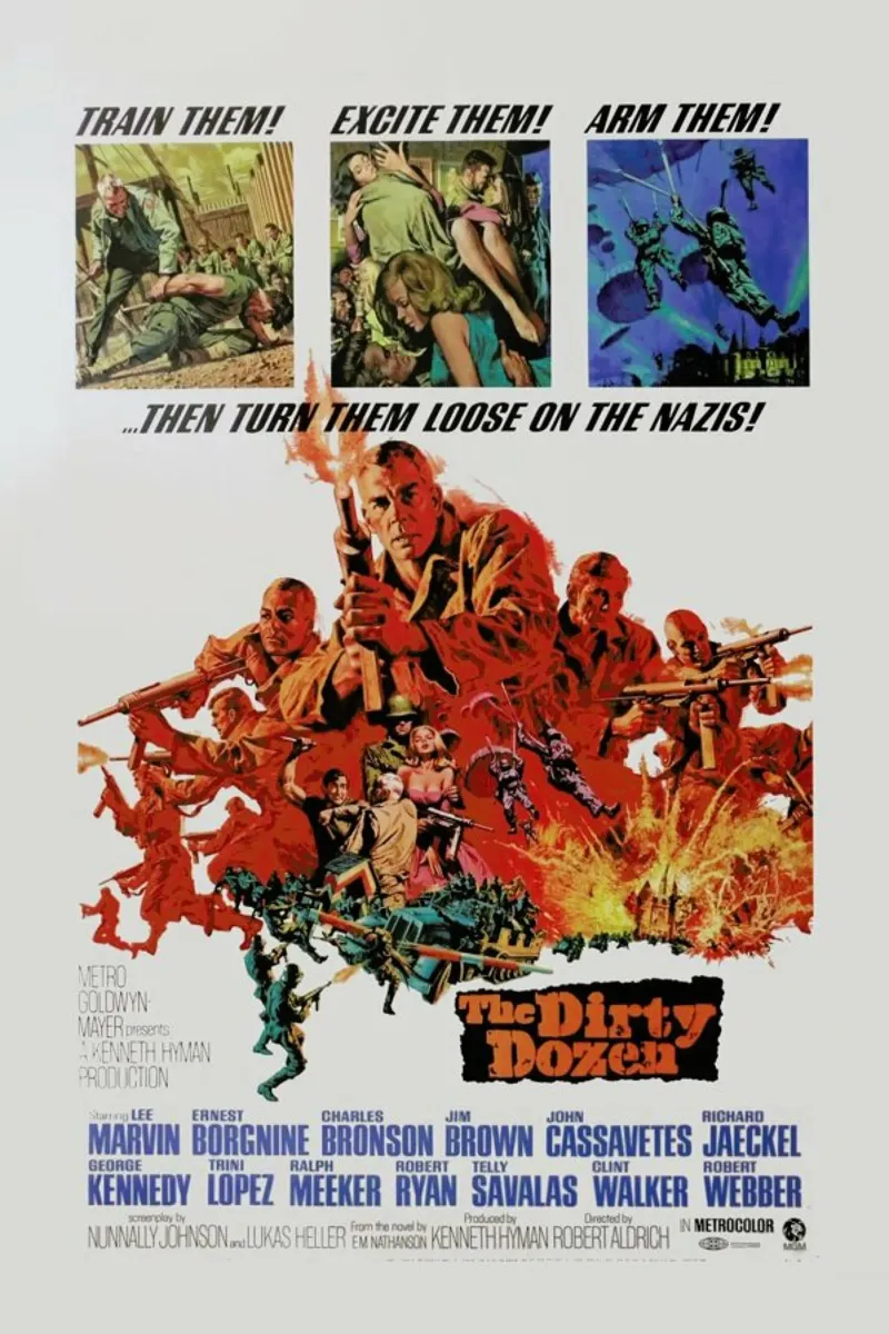 ‘The Dirty Dozen’ Retro Movie Poster poster van Gallery Print and Art Limited