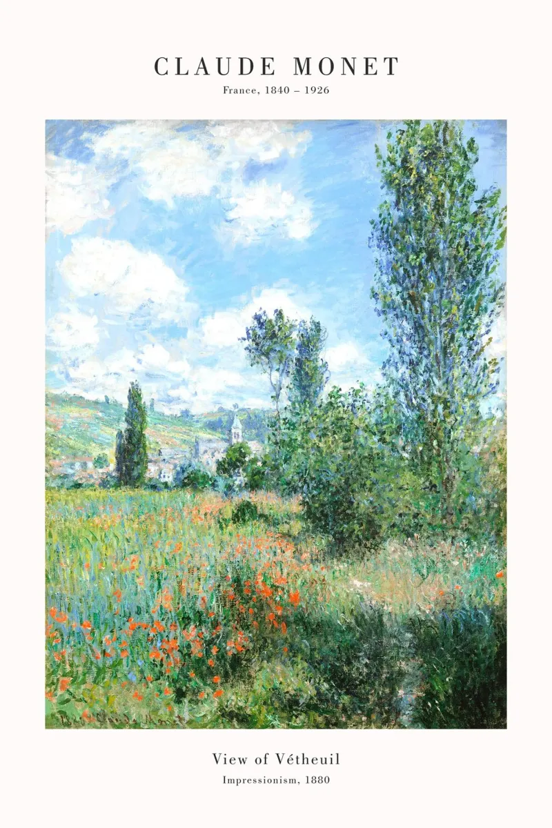 Claude Monet - Vue de Vetheuil hahnemühle de Old Masters