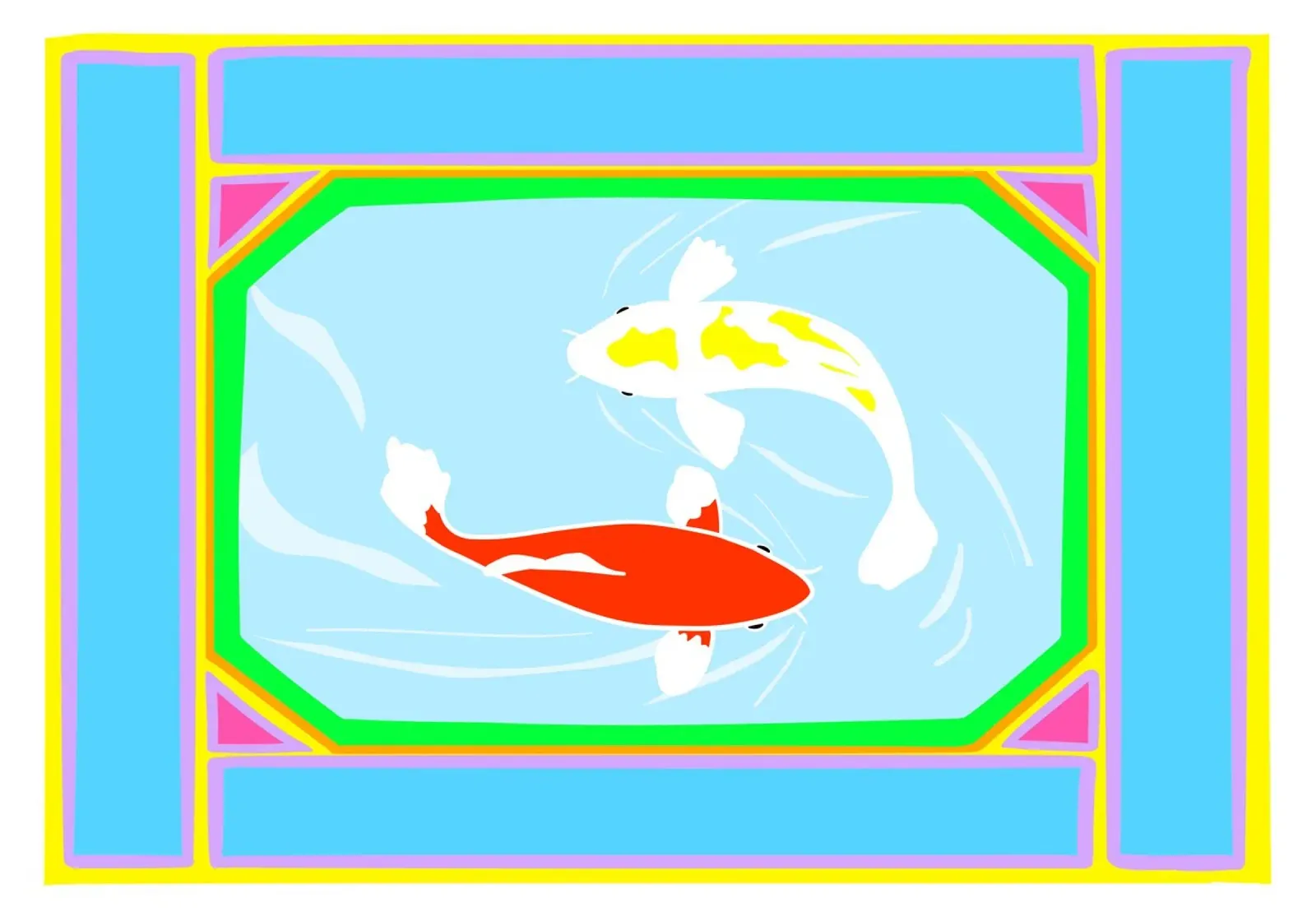 Zwei fische poster with plastic frame by Limo und Mo