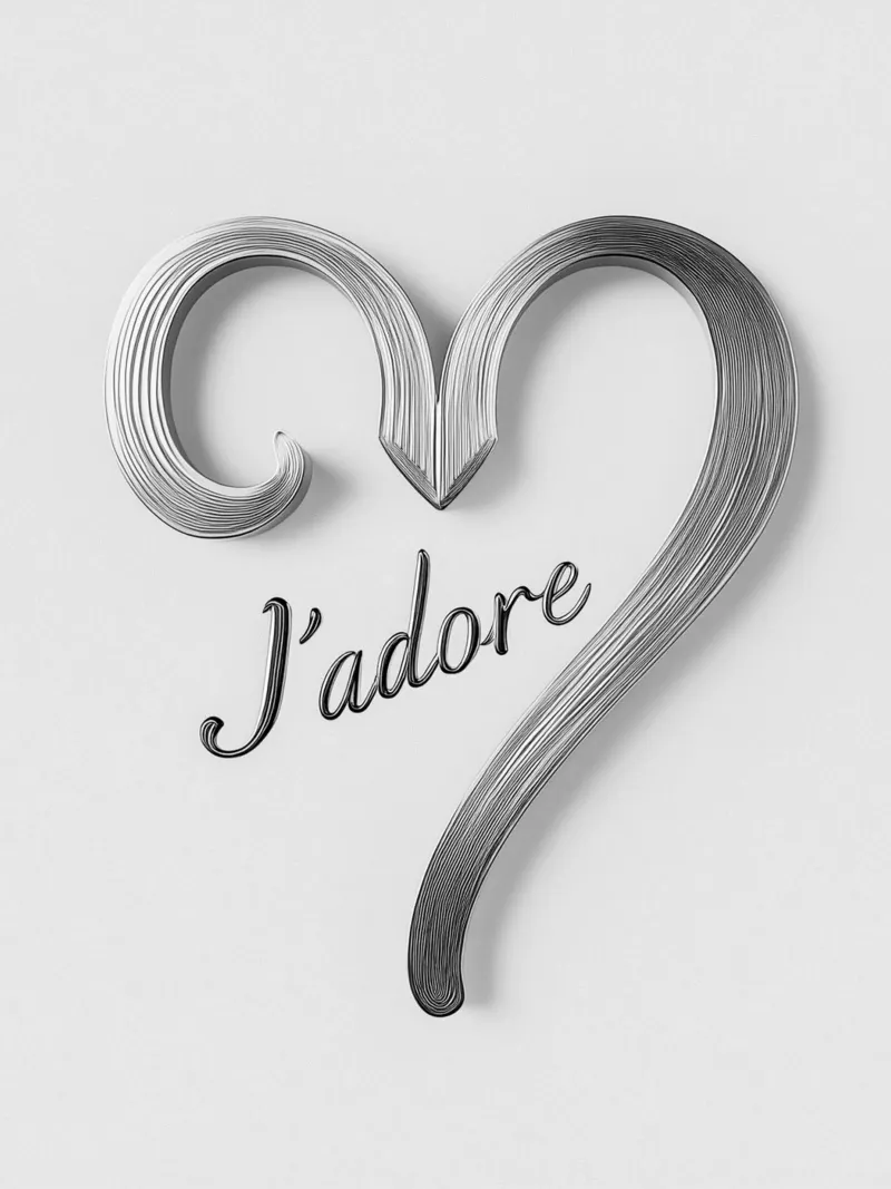 "J'adore" in bianco e nero pellicola backlit da Carinaprint
