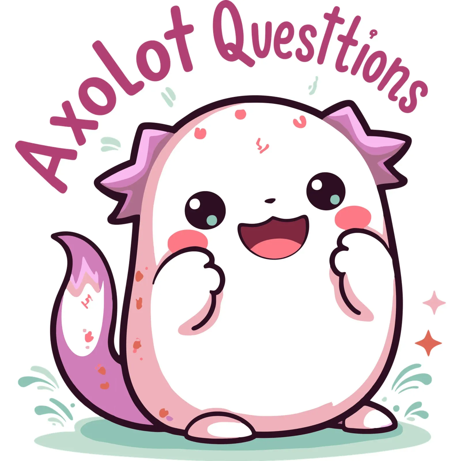 Lindo Axolotl - Kawaii Vibes metacrilato de artdesign1985