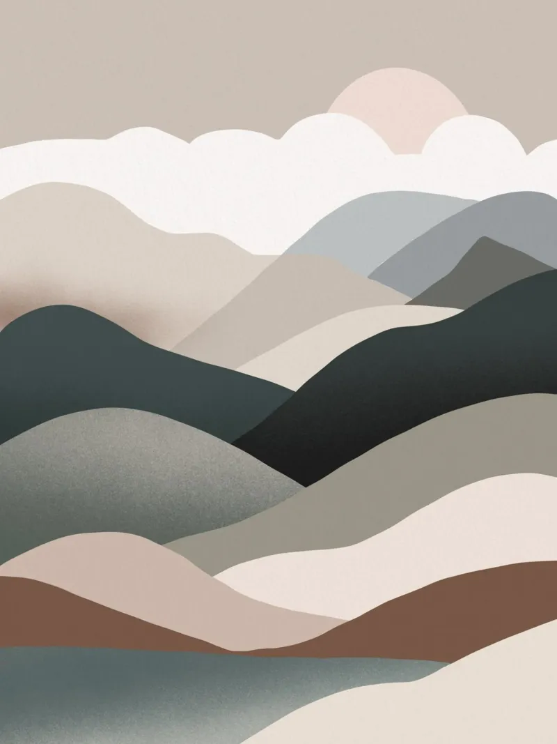 Nordic landscape mountain range 06 acrylic glass by Little Dean