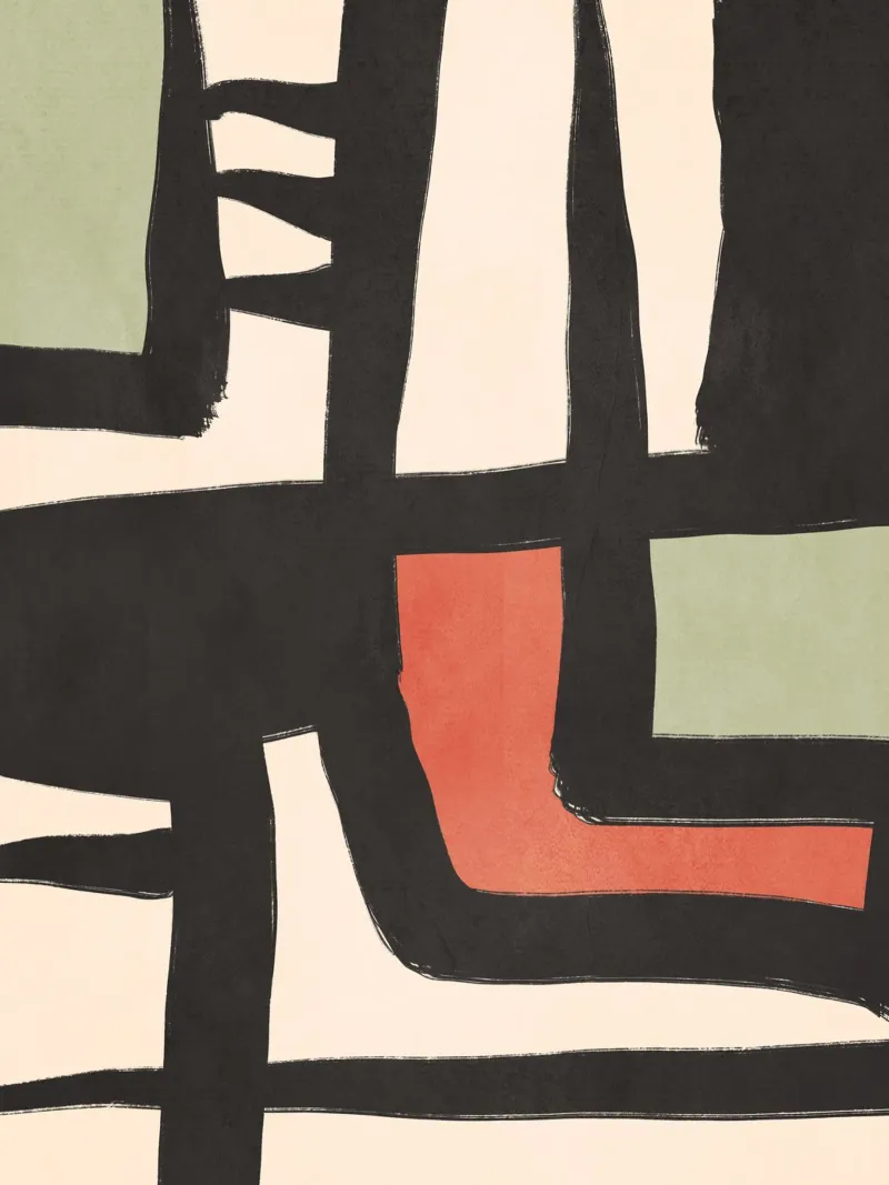 Arte astratta moderna 80 poster con telaio in alluminio da ThingDesign
