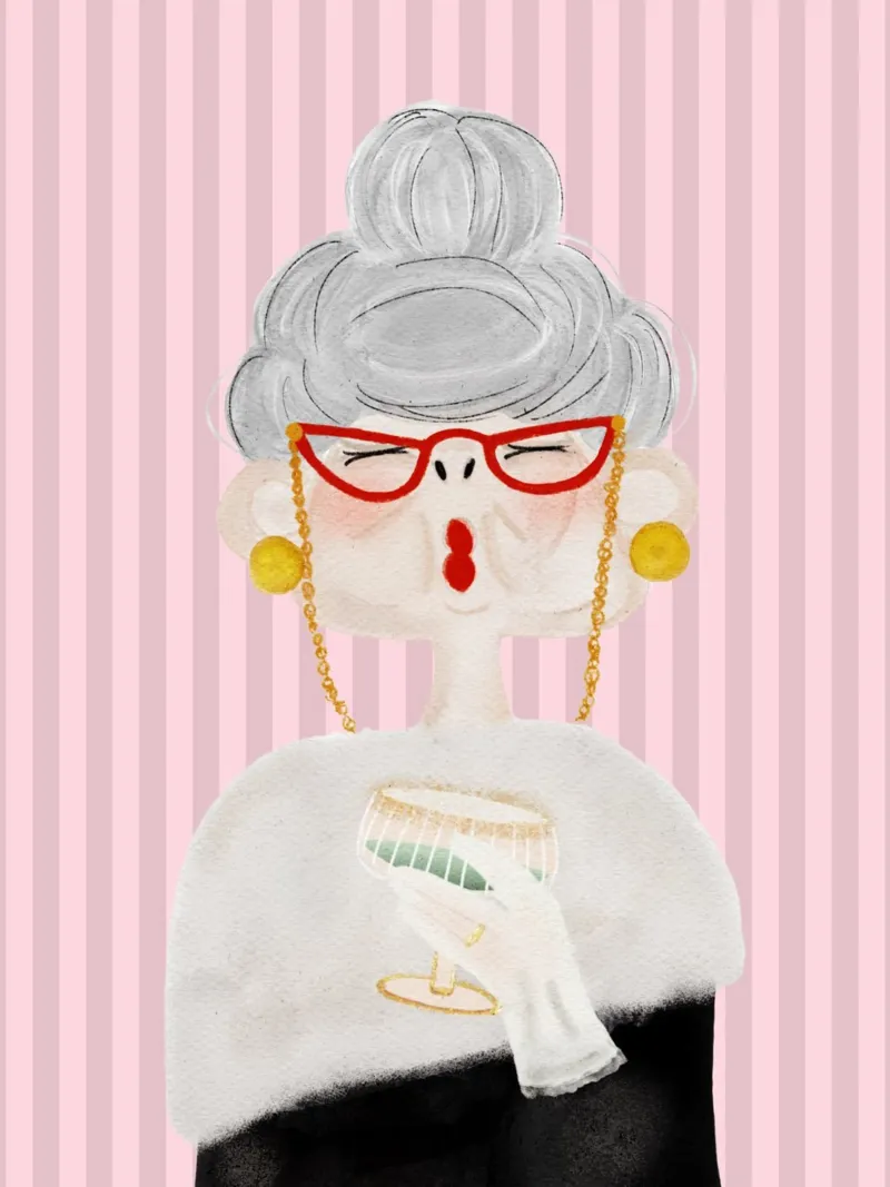 Grande Madame, Alte Dame, Old Lady alu-dibond by HummelBär