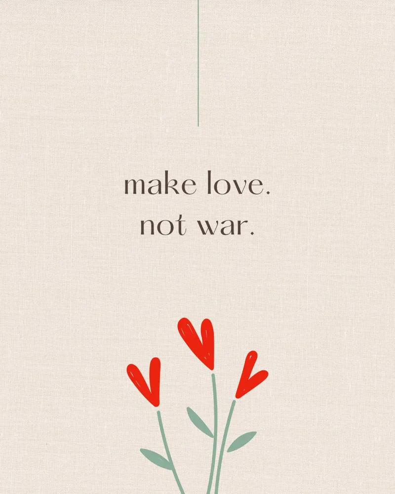 make love not war lienzo de Ambition Wall
